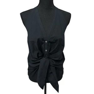 Top Veronica Barba Vea Cotone Elasticizzato Halter Nero Donna Taglia 10 - Foto 1 di 10