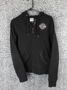 Harley Davidson Whimsigoth Hoodie Womens Small Y2K Black Studded Gothic - Picture 1 of 13