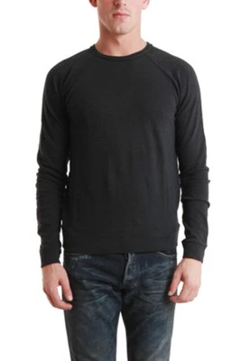 $278 Rag & Bone Raglan French Terry Cotton Sweatshirt Black M - Image 1 of 4