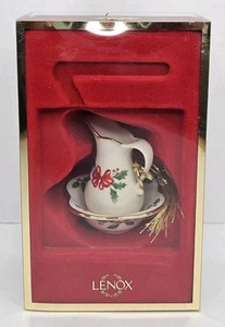 Lenox China Christmas Ornament Holiday Pitcher In Bowl 6238083 In Box 2003 - Picture 1 of 6