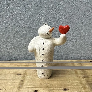 DEPT 56 Vintage Schneemann mit Herz Weihnachtsschmuck EUC - Bild 1 von 6