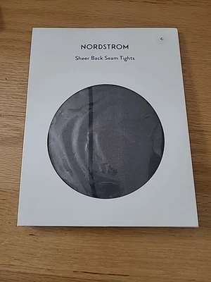 Medias Nordstrom costura trasera transparente negras 30 denier talla C Foto 1 de 4