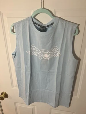 Von Dutch Sleeveless T Shirt Light Blue With White Print .Size Medium New W Tag - Image 1 of 4
