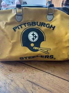 Borsa da viaggio vintage anni 70 ufficiale NFL PITTSBURGH STEELERS palestra #15277 - Foto 1 di 12