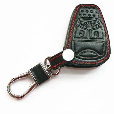 Llavero inteligente inteligente de cuero negro con 3 botones para Jeep Chrysler Dodge Foto 1 de 3
