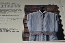 Mari Classic Style Knitting Pattern 135 Tunisian Rib Vest 34-44"