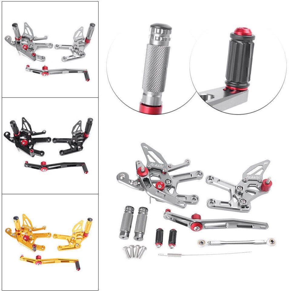 Kit de clavijas de pie de reposapiés de pedal ajustable para Yamaha YZF R6 2017-2022 2021 Foto 1 de 4