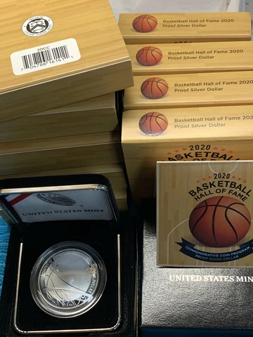 2020 BASKETBALL HALL OF  FAME PROOF SILVER DOLLAR. Early Purchase US MINT (20CC) Cover