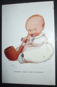 1925 MABEL LUCIE ATTWELL Comic BABY RIESENPFEIFE RAUCH GOTT SEI DANK FÜR FARVER Humor - Bild 1 von 1