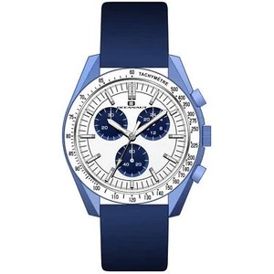 Oceanaut Men's Watch Orbit Quartz White Dial Blue Leather Strap OC7585 - Picture 1 of 1