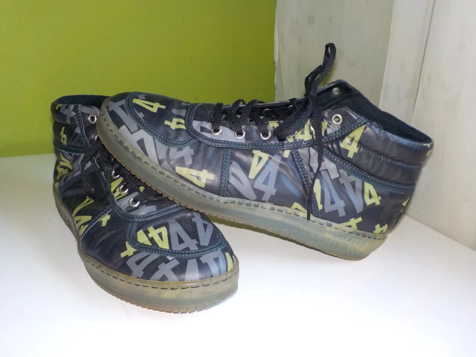 Baskets montantes designer Dirk Bikkembergs doublées shiny wet look gay camo 44 - Photo 1/4