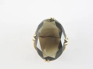 SCHÖNE DAMEN 14K GELBGOLD OVALSCHLIFF RAUCHQUARZ BROSCHE ANHÄNGER DIA 8,4G - Bild 1 von 8