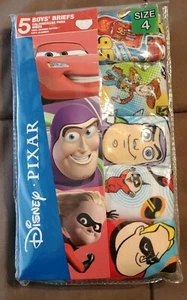 NEW Disney Pixar Boys Size 4 Cotton Underwear Briefs 5 Pack- Cars Toy Story - Picture 1 of 6