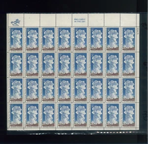 Estampilla postal antigua fiel de Yellowstone de Estados Unidos de 8¢ NP #1453 sin usar, hoja completa - Imagen 1 de 1