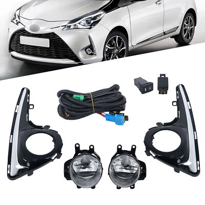 For 2018-2020 Toyota Yaris Hatchback Front Chrome Fog Light Lamp w/Bezel Assy - Image 1 of 4