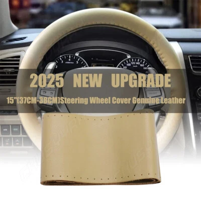 Cubierta de volante de 15" beige cuero genuino para Volvo Foto 1 de 4