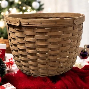 Longaberger 1985 Large Round Basket Laundry Corn Apple Vintage Signed 17 x 11.5" - Picture 1 of 10