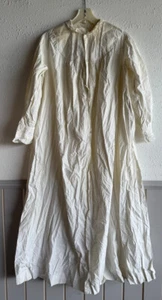 Antiguo Camisón Victoriano Hecho a Mano Años 1890 Blanco Algodón Floral Encaje Talla XL - Imagen 1 de 9