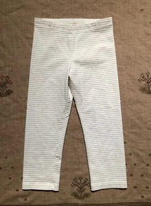 Tea Collection Gold Cream Striped Capri Leggings, Size 8 - Picture 1 of 4