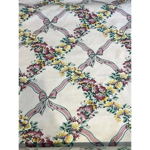 Tela de tapicería vintage Waverly Schumacher rosa enrejado Nantucket floral por comprar - Imagen 1 de 12