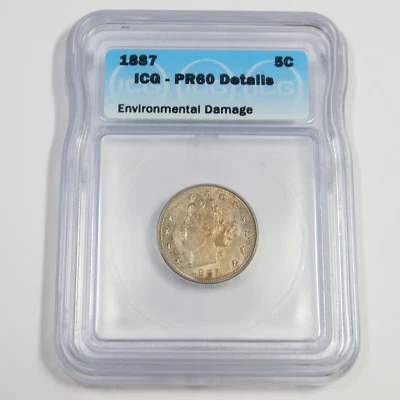 1887 P ICG PR60 Details - Liberty V Nickel - 5c US Coin #50804A - Image 1 of 4