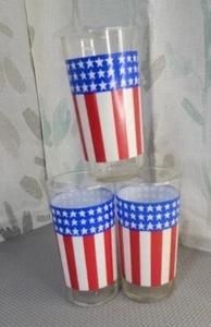 Tre occhiali vintage bandiera Libbey - Foto 1 di 2