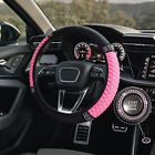 Auto PU Leather Diamond Steering Wheel Cover Car Accessories 15''/38cm Universal