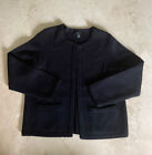 Ann Taylor Cardigan Sweater Jacket Petite Medium MP Open Front Black Textured