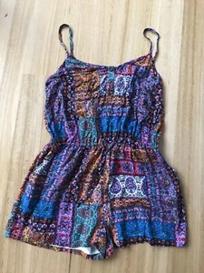 NEW Sportsgirl playsuit jumpsuit romper colourful Moroccan patchwork style 10 - Picture 1 of 9