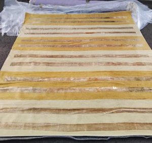 Knecht AG (Swiss) Area Rug - Gold,Beige & Brown Stripe Design 8' x 10'  VG - Picture 1 of 8