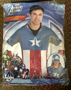 Marvel Avengers Captain America Hoodie Adult S/M Costume Cosplay Hooded Mask - Picture 1 of 1