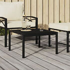 Garden Coffee Table Black 60x60x35  Steel F7n1