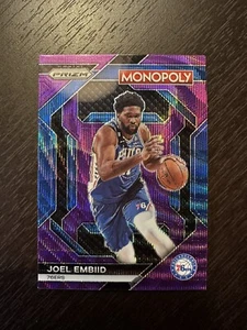 2023-24 PRIZM MONOPOLY JOEL EMBIID PURPLE WAVE INSERT - Picture 1 of 2