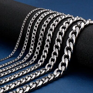 Edelstahl Panzerkette Halskette Kette Damen Herren Silber 4/6/7/10mm | 45-70cm - Bild 1 von 8
