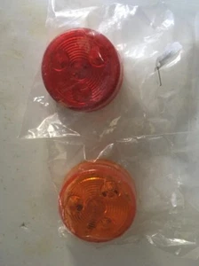 2'' Round LED Marker & Clearance Lamp, 1 Red, 1 Amber 12V - Picture 1 of 3