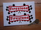 FIRESTONE 50s Style Chequered Flag Classic Car STICKERS 6" Pair Race Racing Bike