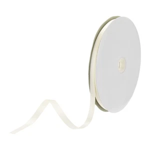 Nastro raso 3/8 pollici 100 iarde tessuto doppio viso nastro grosgrain bianco crema - Foto 1 di 6