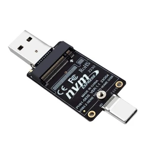 1X(M.2 to USBA Type-C HDD Case Adapter Board NVME HDD Enclosure Interposer2151 - Afbeelding 1 van 9