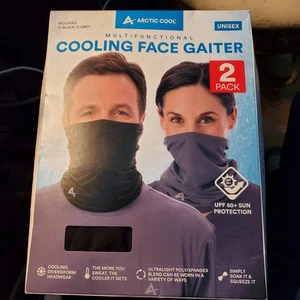 New 2-PACK Arctic Cool Multifunctional Cooling Face Gaiter BLACK GREY Mask - Picture 1 of 11