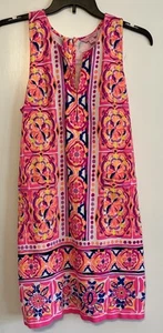 LILLY PULITZER Carlotta Pink Fusion Rock House Stretch Shift Dress Women Size 6 - Picture 1 of 14
