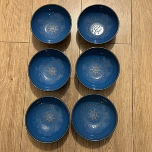 6x Denby Blue Midnight 5.75” Diameter Soup Cereal Bowls Excellent Condition - Picture 1 of 9