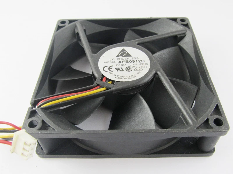 1pc DELTA AFB0912H 9025 92x92x25mm 92mm 12V 0.3A 51CFM 3 wire DC Cooling Fan - Image 1 of 3