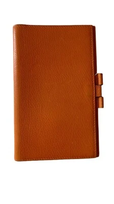 Auténtica funda de agenda de cuero naranja Hermès Vision  Foto 1 de 4