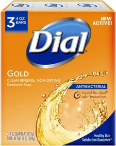 Dial Antibacterial Deodorant Bar Soap, Advanced Clean, Gold, 4 oz, 3 Bars - Picture 1 of 1