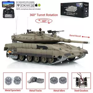 HengLong 1/16 Upgrade Edition BB IR RC Tank 3958 IDF Merkava MK IV FPV Smoke - Picture 1 of 24