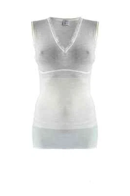 Tank top with belly band women wide shoulder wool blend Dr Dr. Botta D22 - Image 1 of 4