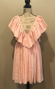Neu mit Etikett Free People Ketevanna Pfirsichrüsche V-Ausschnitt Kleid Größe Small #078 - Bild 1 von 4