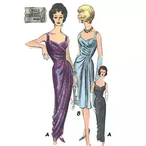 1960s Pattern, Vogue Cocktail, Evening Dress, Prom - Bust=36” (92cm) - Picture 1 of 1