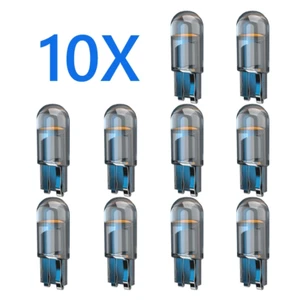 10Pcs W5W T10 Led Cob Glass Car Light Bulb 6000K White Auto License Plate Lamp D - Picture 1 of 19