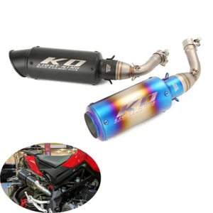 For Benneli TNT 135 125 2017-2024 Slip-on Exhaust Set Mid Pipe 51mm Muffler Tips - Picture 1 of 12